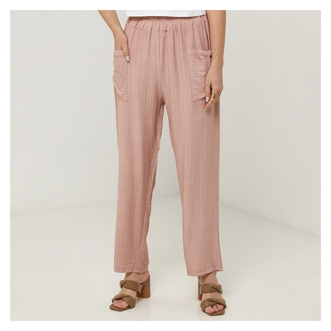 Rose Stripe Linen Trousers