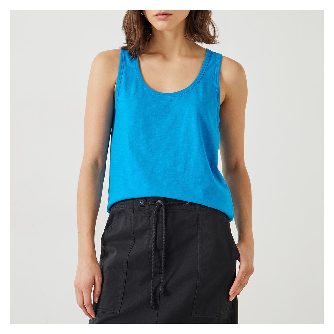 Ocean Blue Slub Tank Top