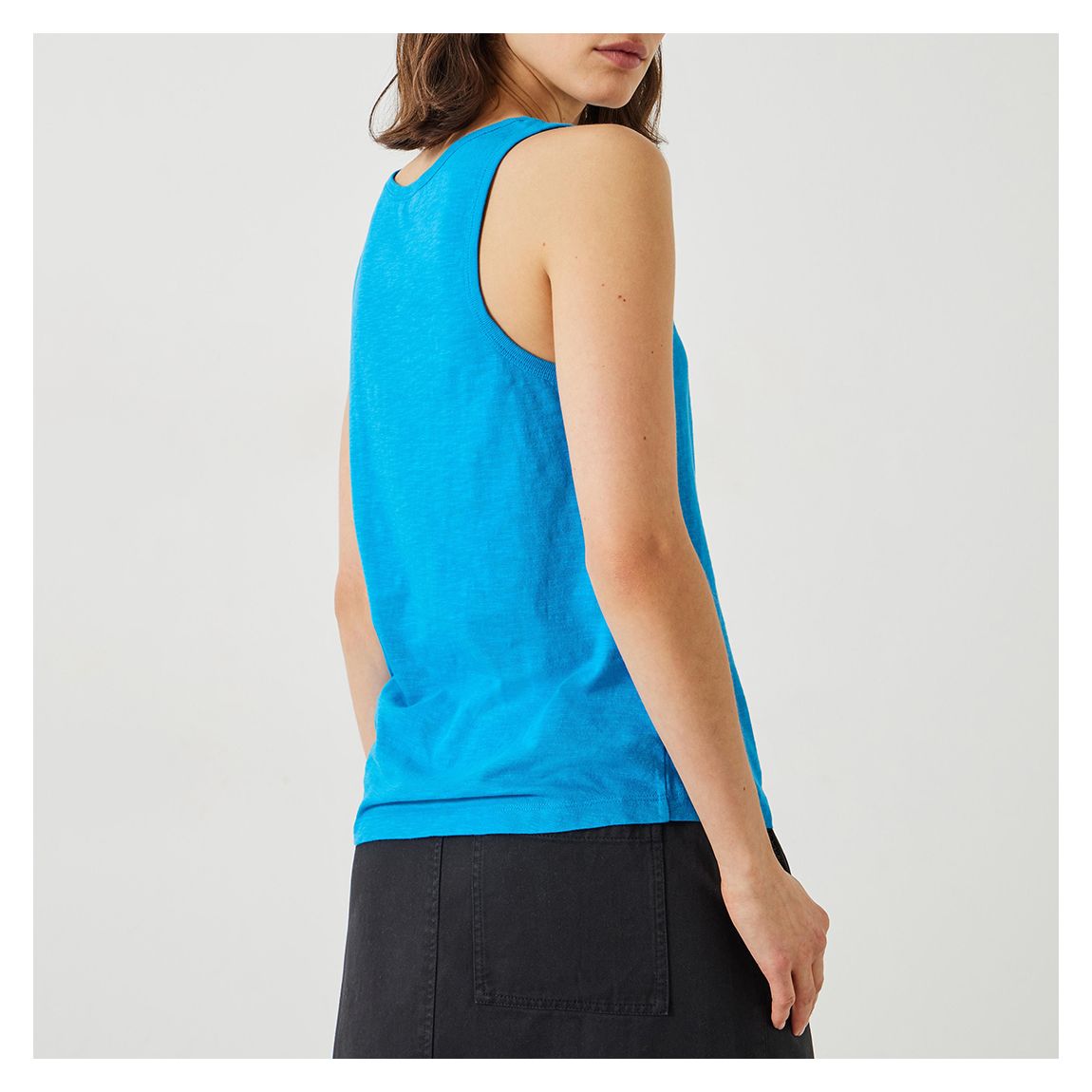 Ocean Blue Slub Tank Top