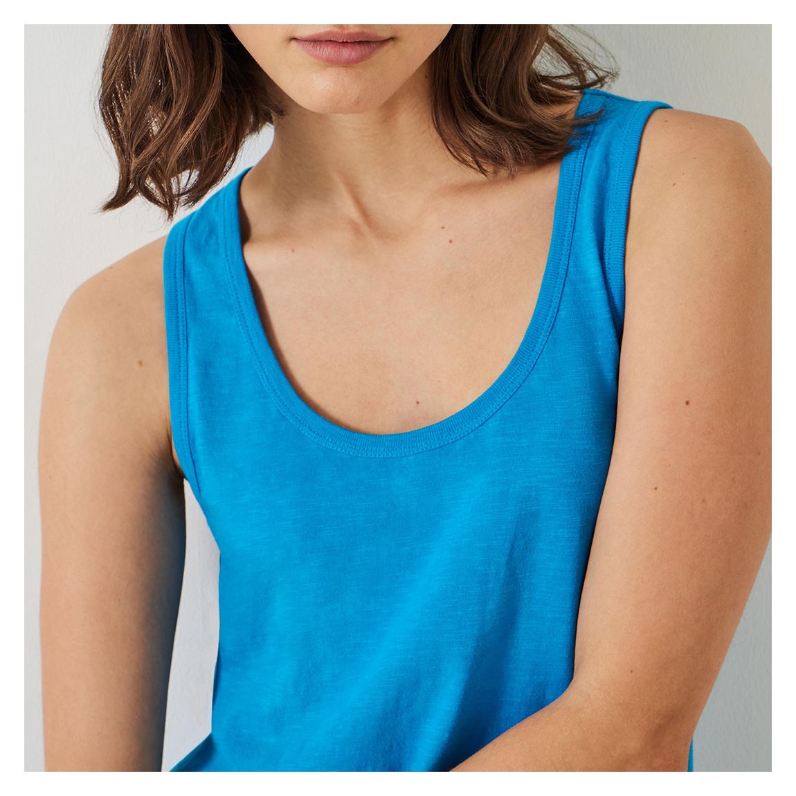Ocean Blue Slub Tank Top