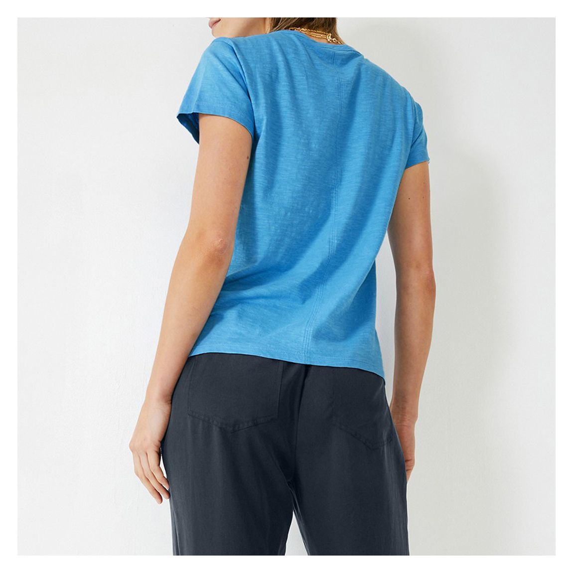 Mediterranean Blue Slim Fit Crew T-Shirt