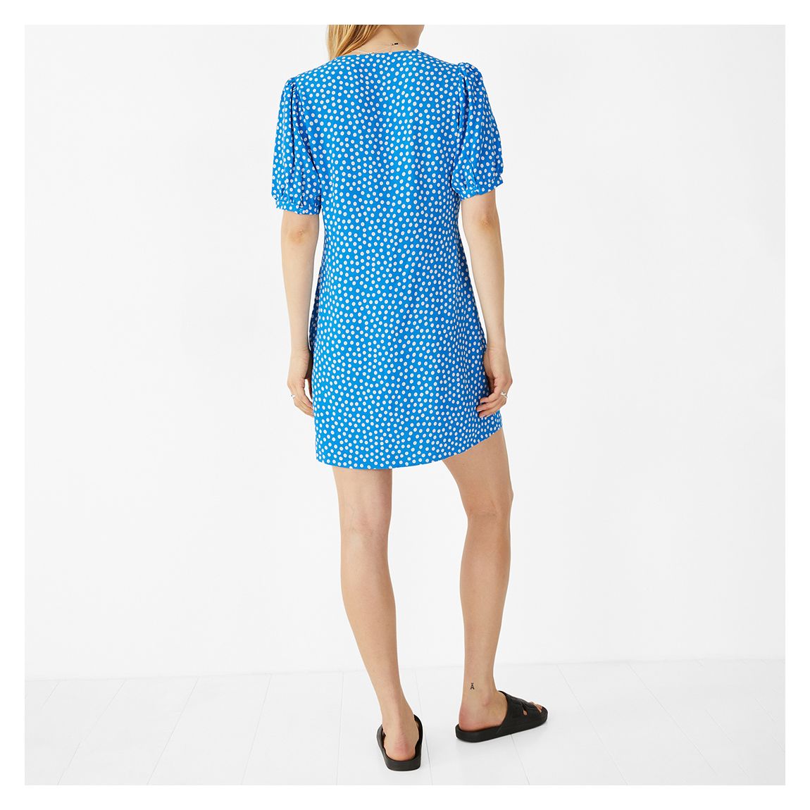 Turquoise Printed Elsa Mini Shift Dress