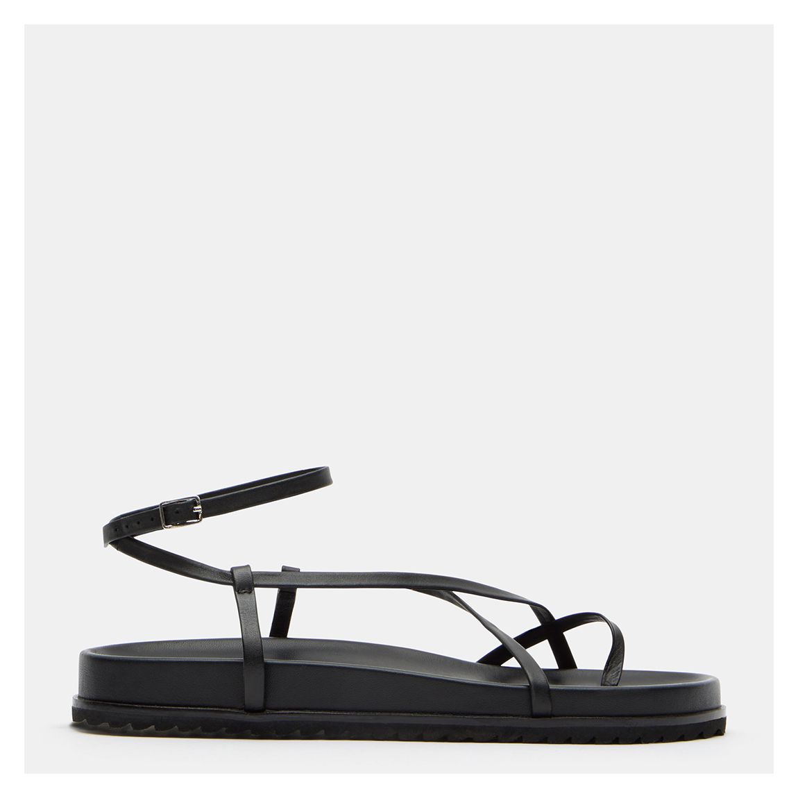 Black Thea Minimal Footbed Sandal