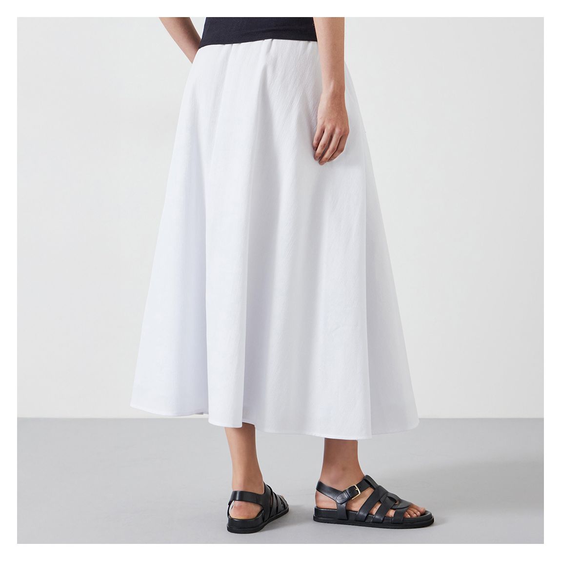 White Ishani Maxi Textured Skirt