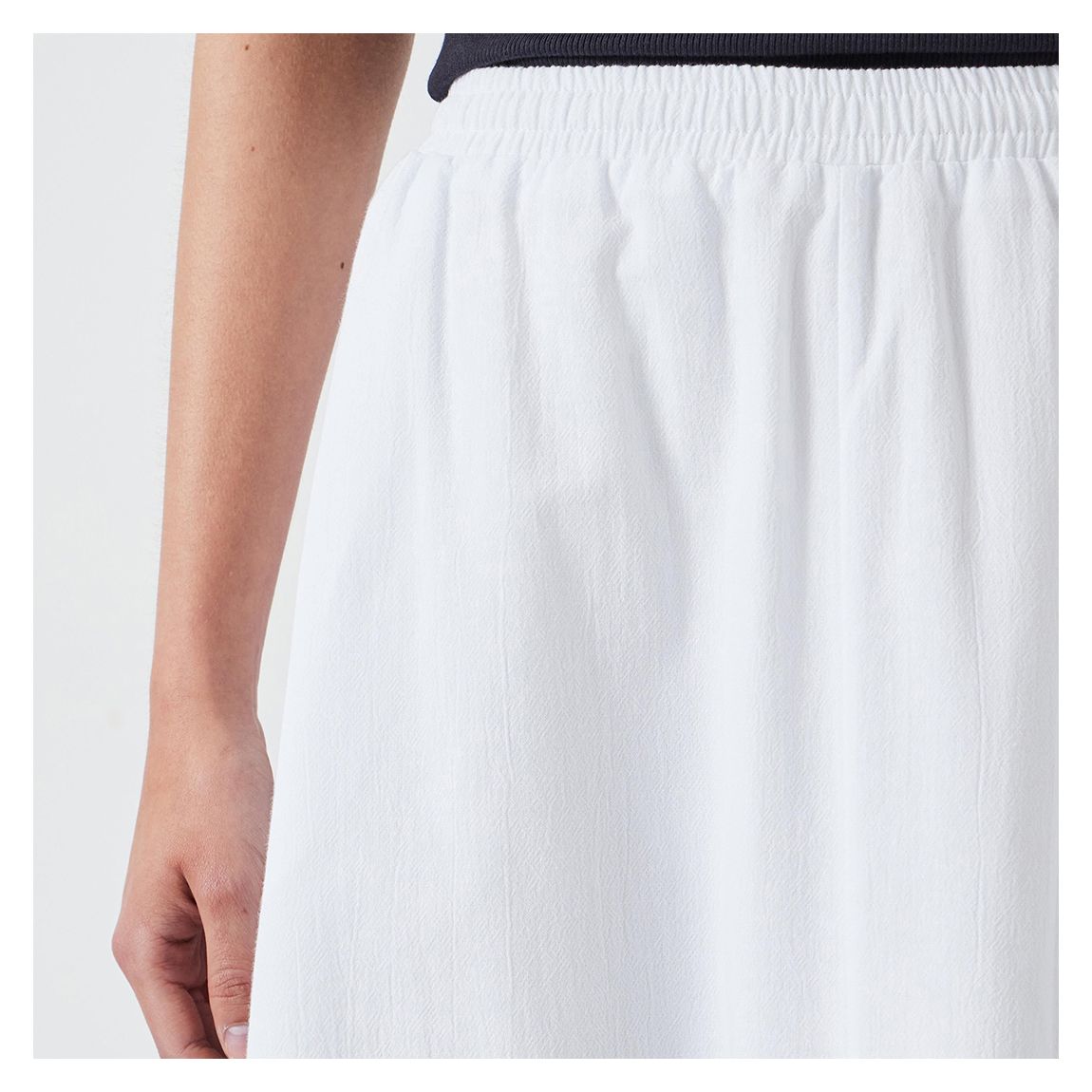 White Ishani Maxi Textured Skirt