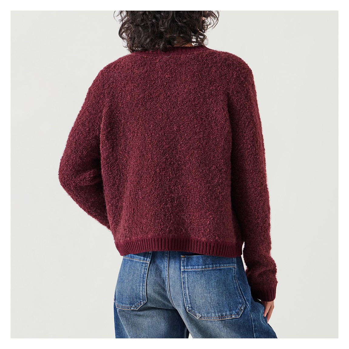 Burgundy Tai Boucle Edge to Edge Cardigan