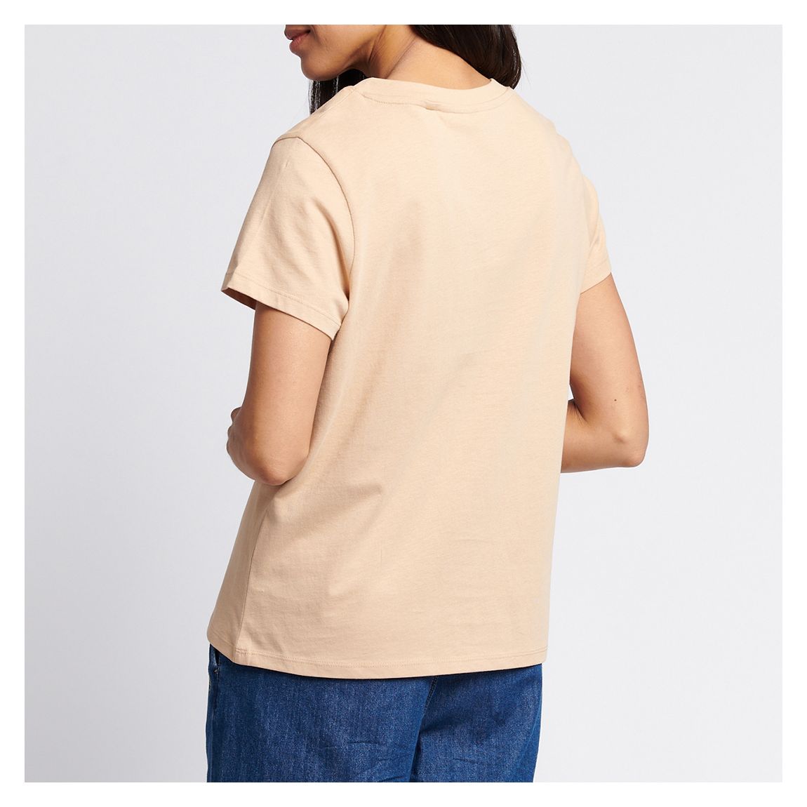 Orange Cotton V-Neck T-Shirt