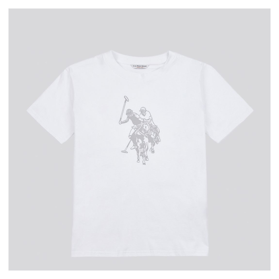 White Large DHM Print Cotton T-Shirt