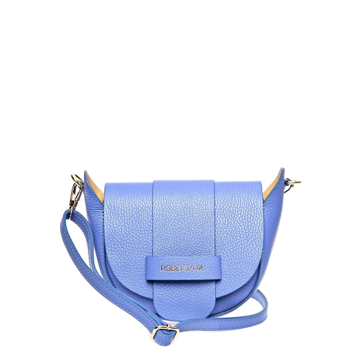 Blue Leather Shoulder Bag By Roberta M