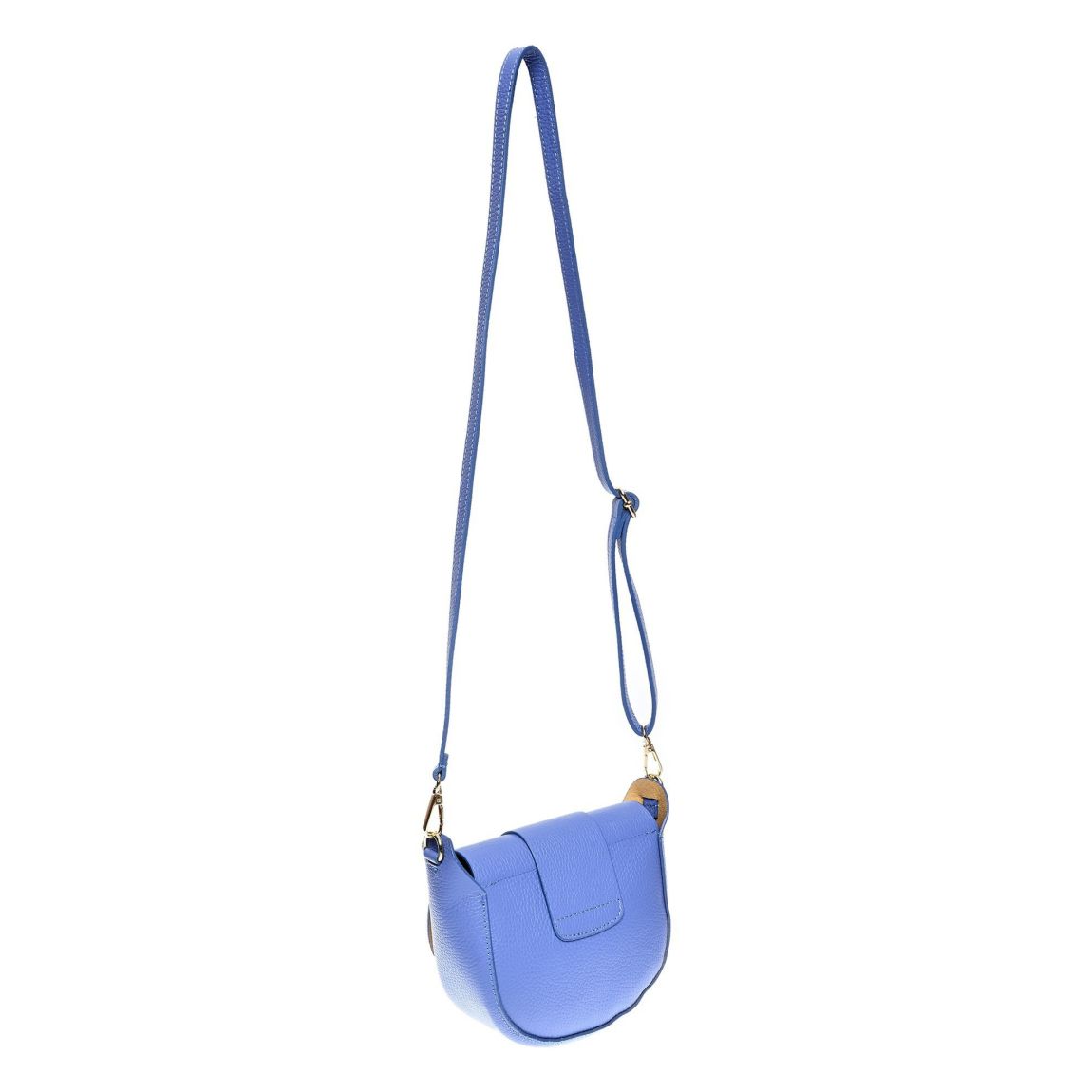 Blue Leather Shoulder Bag By Roberta M