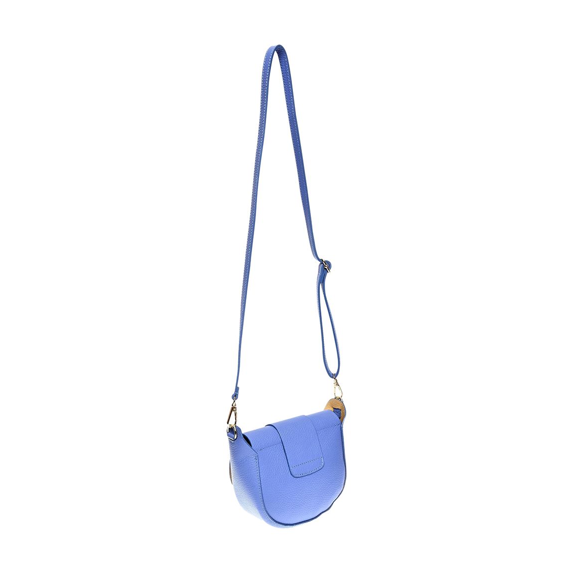 Blue Leather Shoulder Bag By Roberta M