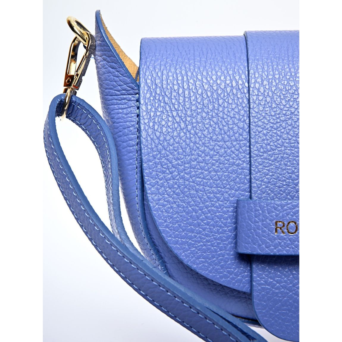 Blue Leather Shoulder Bag By Roberta M