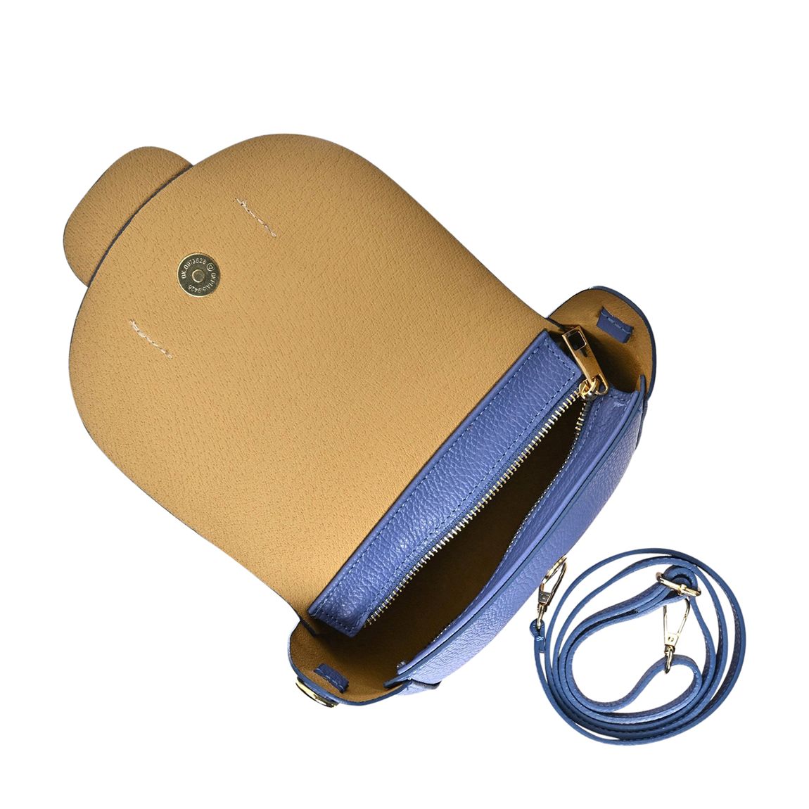 Blue Leather Shoulder Bag By Roberta M
