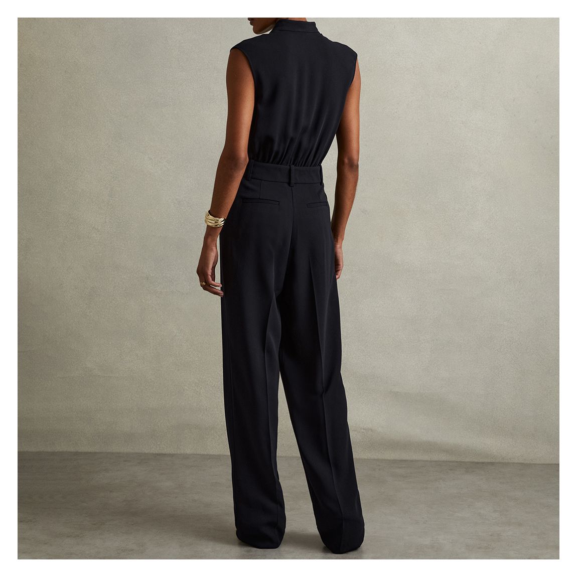 英国発【REISS】Sara Navy Tux プリーツジャンプスーツ Reiss Sara Navy Tux Pleated Jumpsuit | REISS