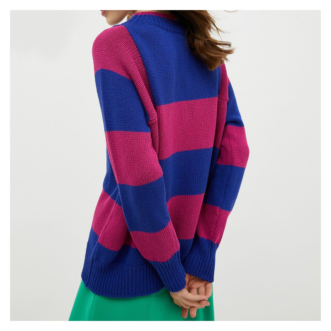 Blue/Pink Bea Stripe cotton Jumper