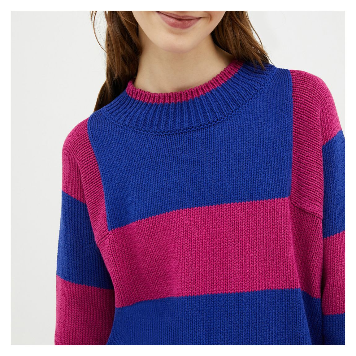 Blue/Pink Bea Stripe cotton Jumper