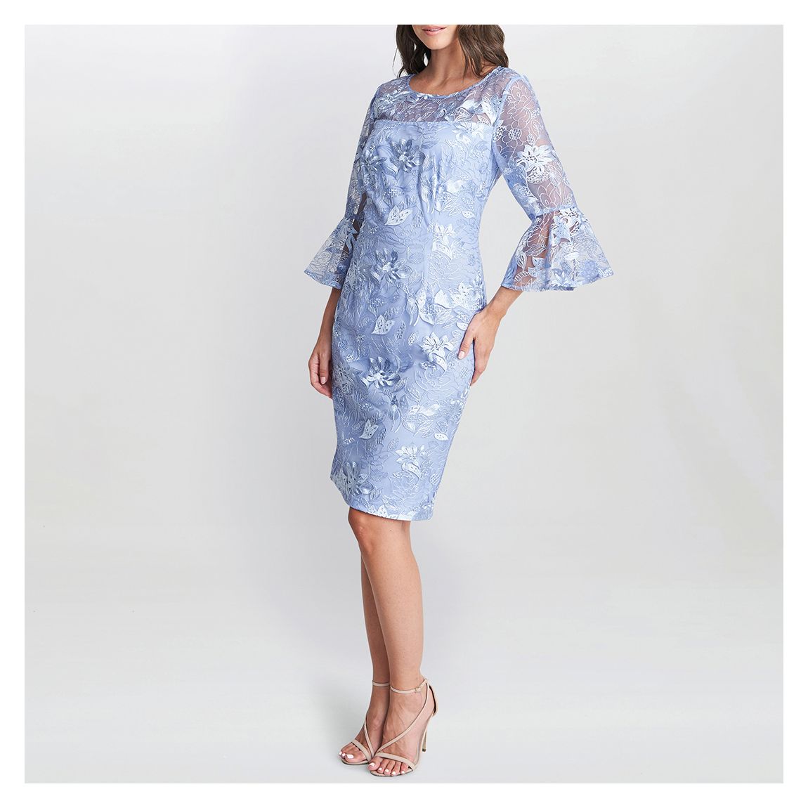 Gina Bacconi Blue Michaela Sequin Lace Dress - BrandAlley