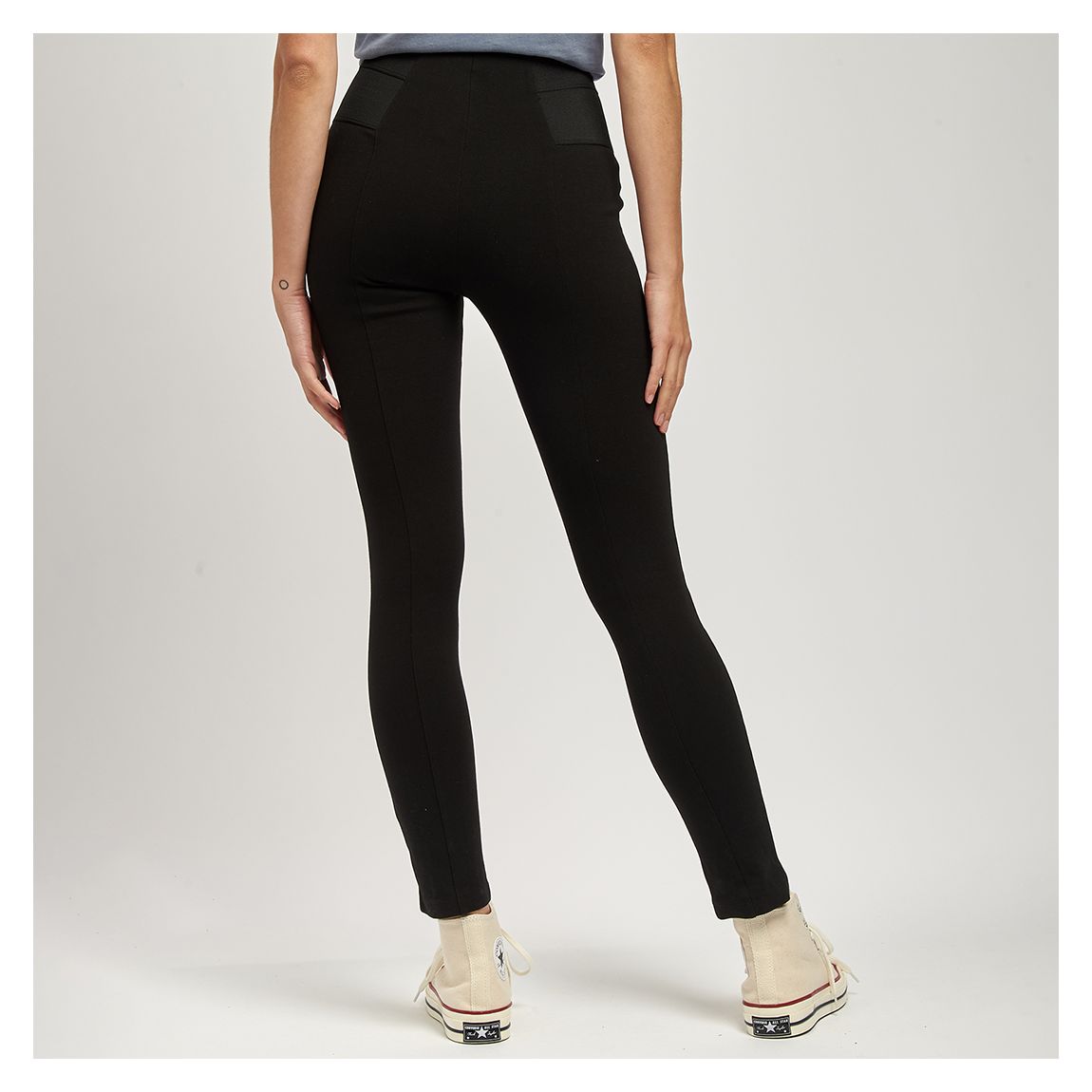 Black Elastic Waistband Stretch Leggings