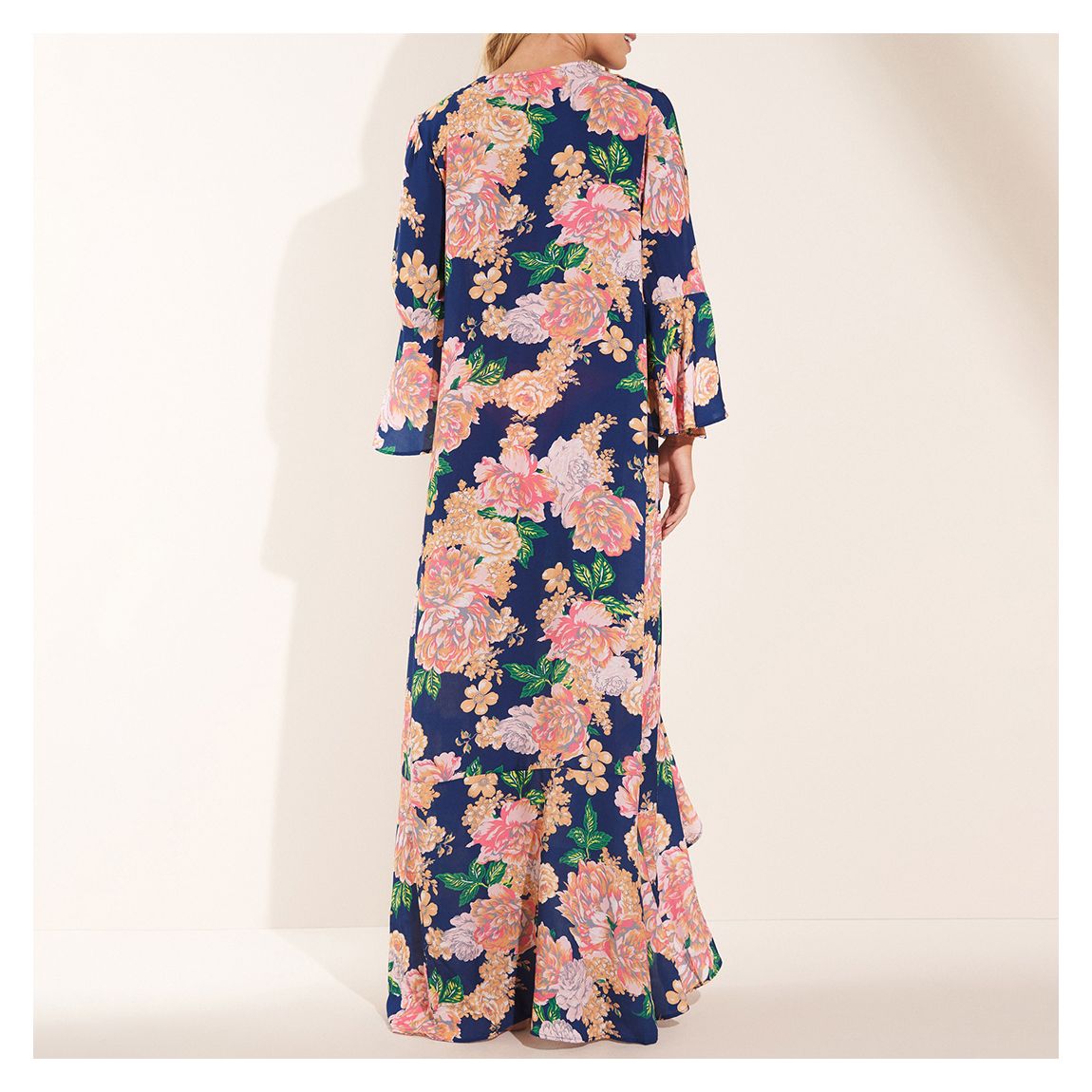 Black Peony Lotus Kimono
