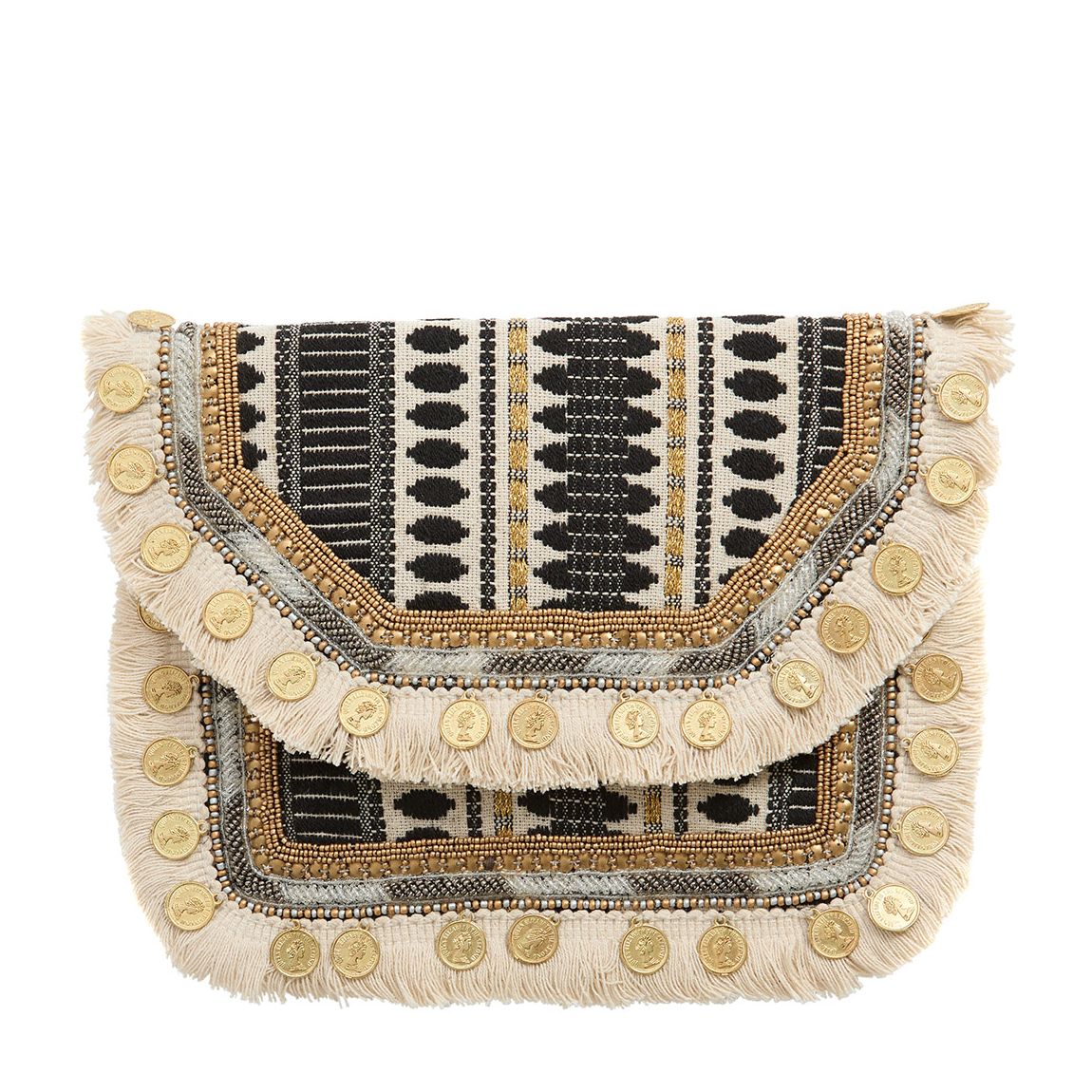 Black/Cream Embroidery Bag