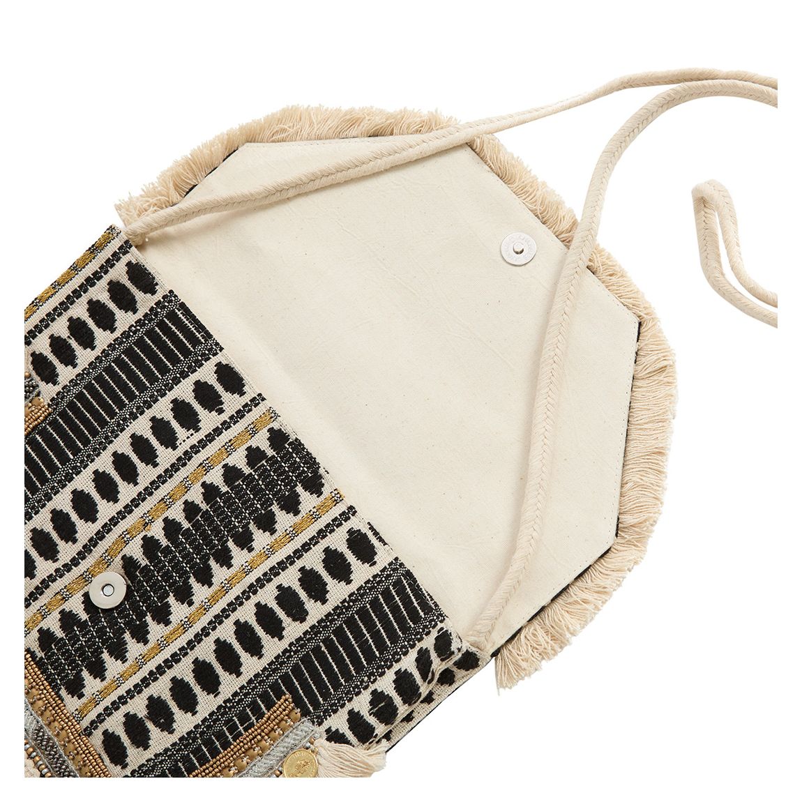 Black/Cream Embroidery Bag