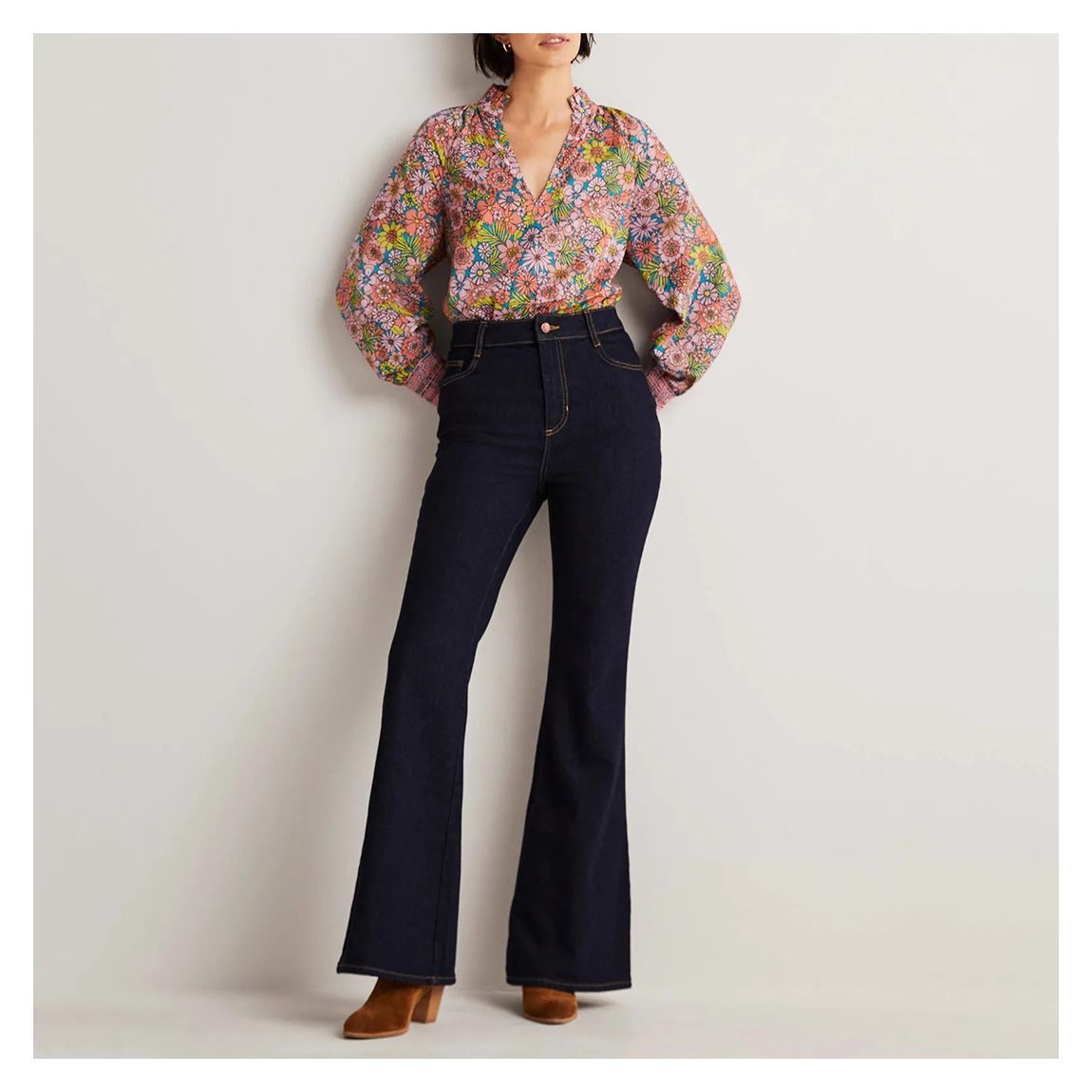 Indigo High Waist Smart Flare Jeans