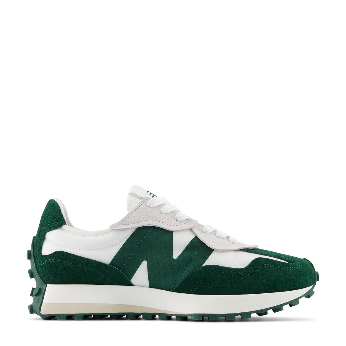 Unisex White And Green 327 Trainers