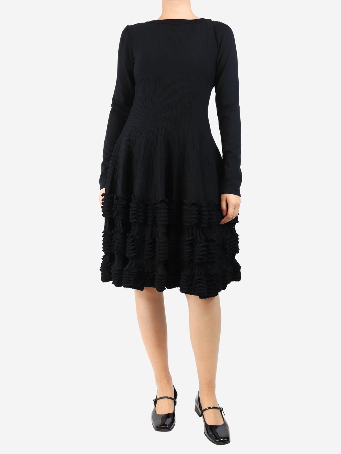 Alaia Black stretch ribbed Laurier dress main product photo