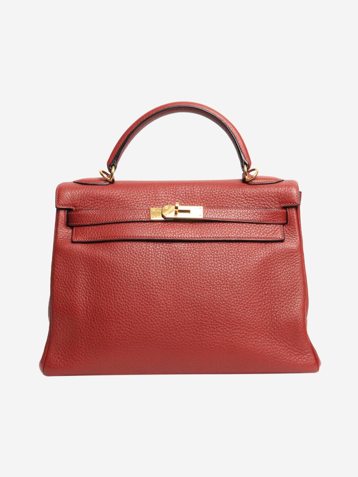 Maroon vintage 2004 Kelly 32 bag in Togo leather main product photo