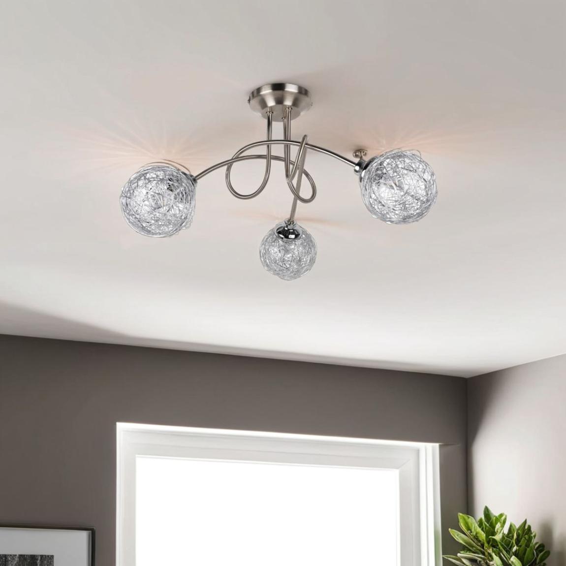Orinoco 3 Light Chrome Semi Flush Ceiling Light main product photo