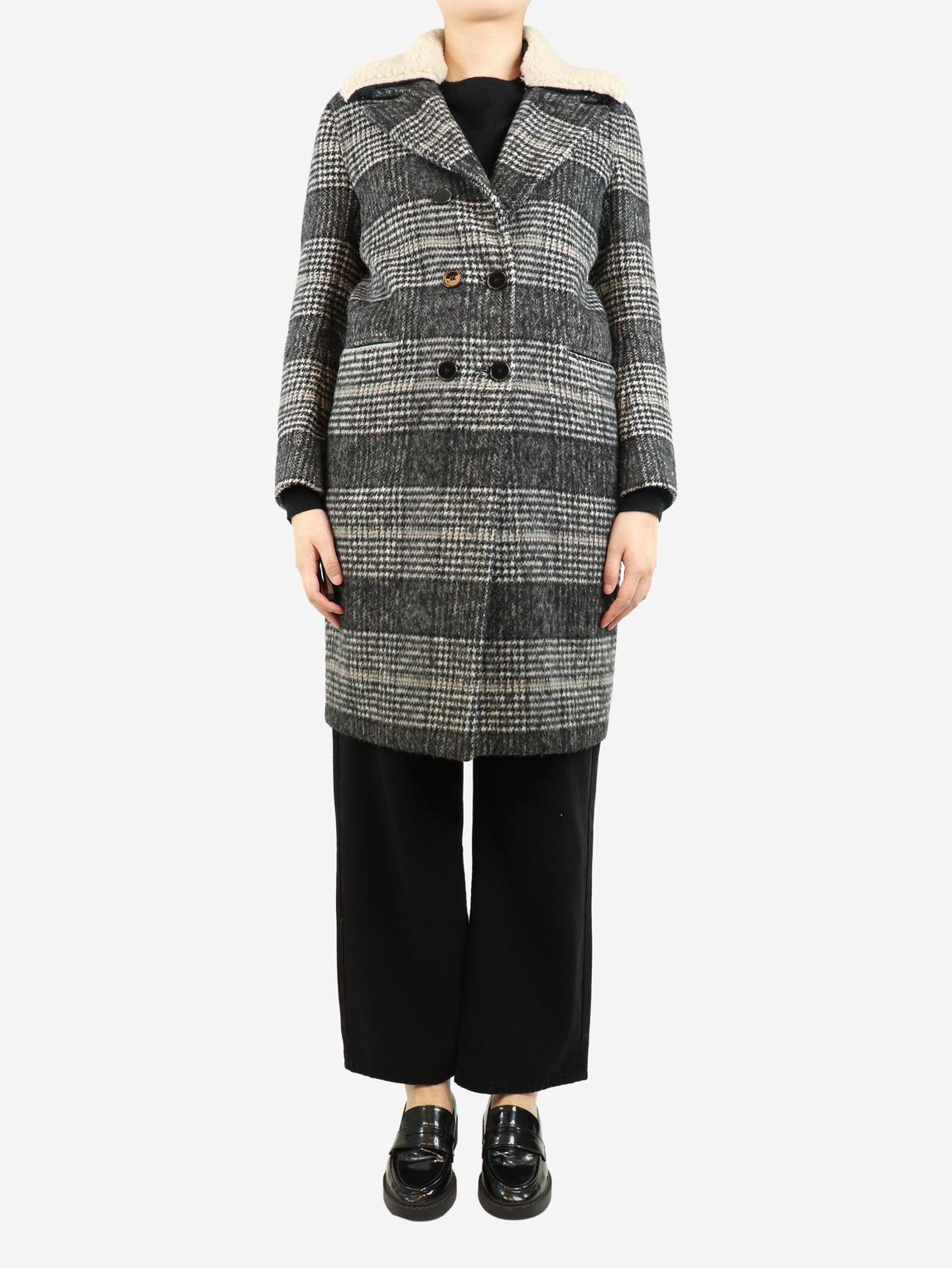Grey houndstooth coat main product photo