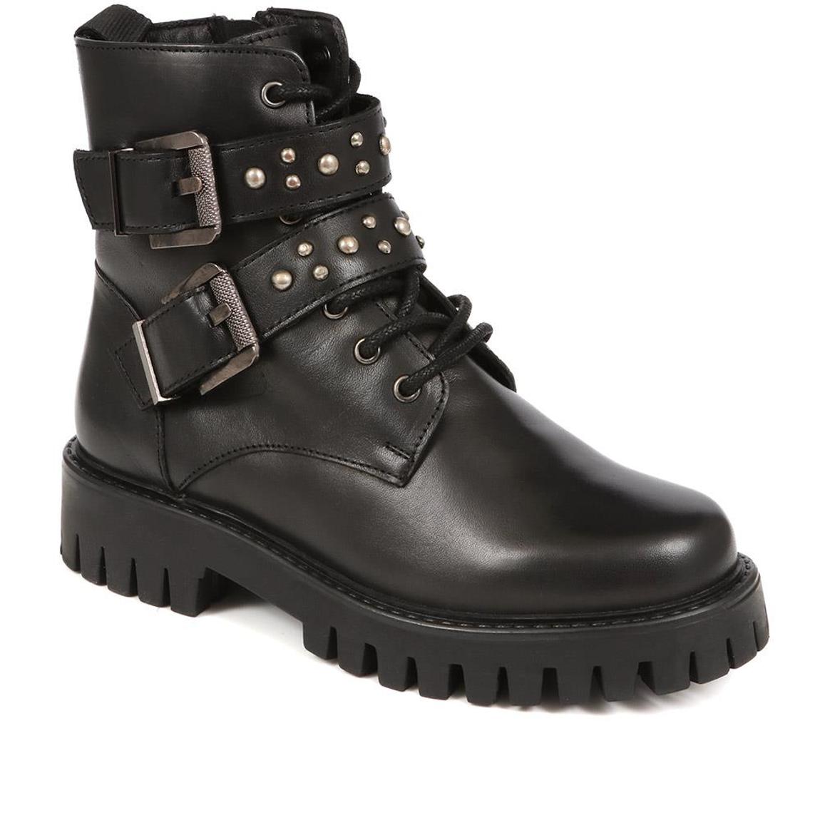 Leather Studded Biker Boots main product photo
