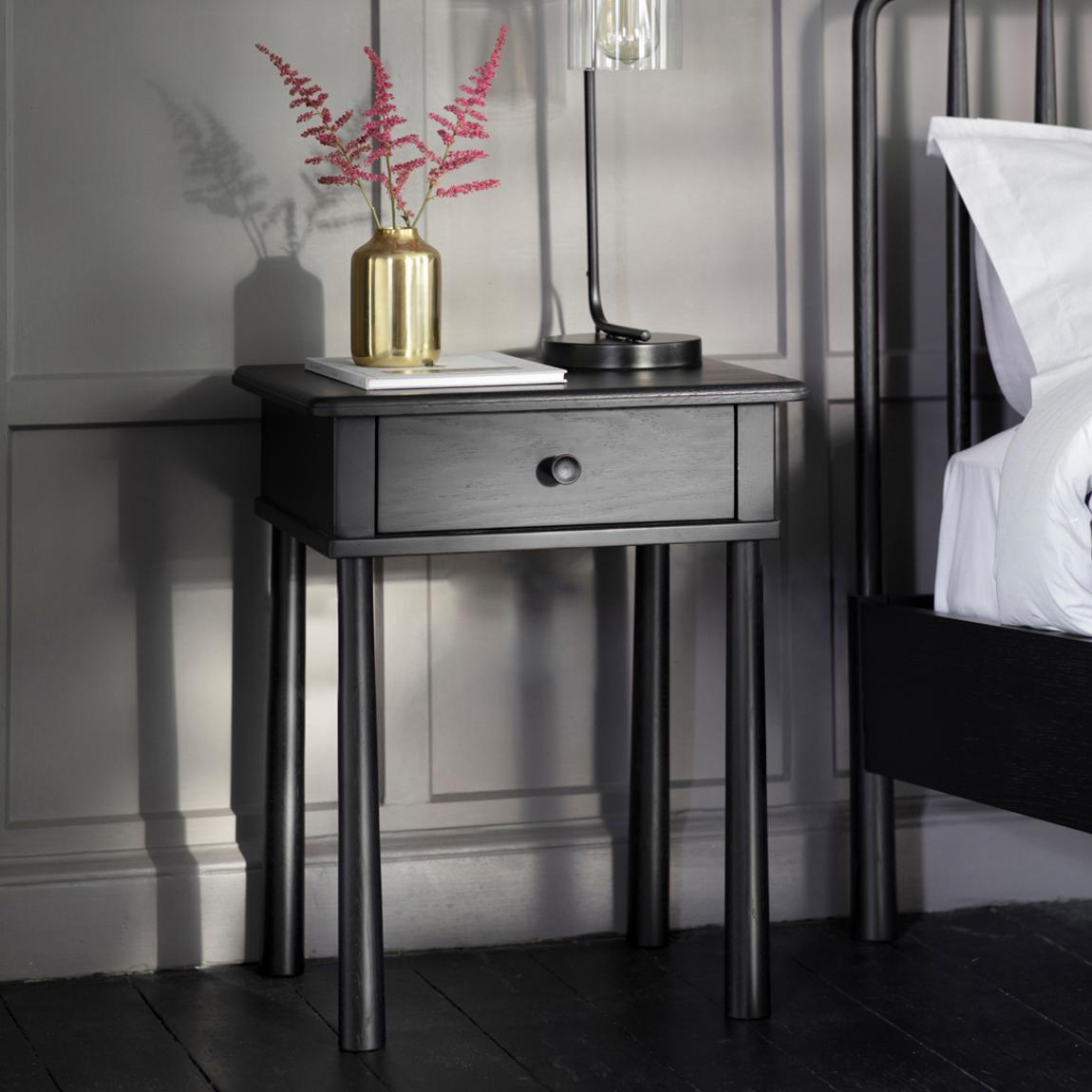 Portland Bedside Table, Black main product photo