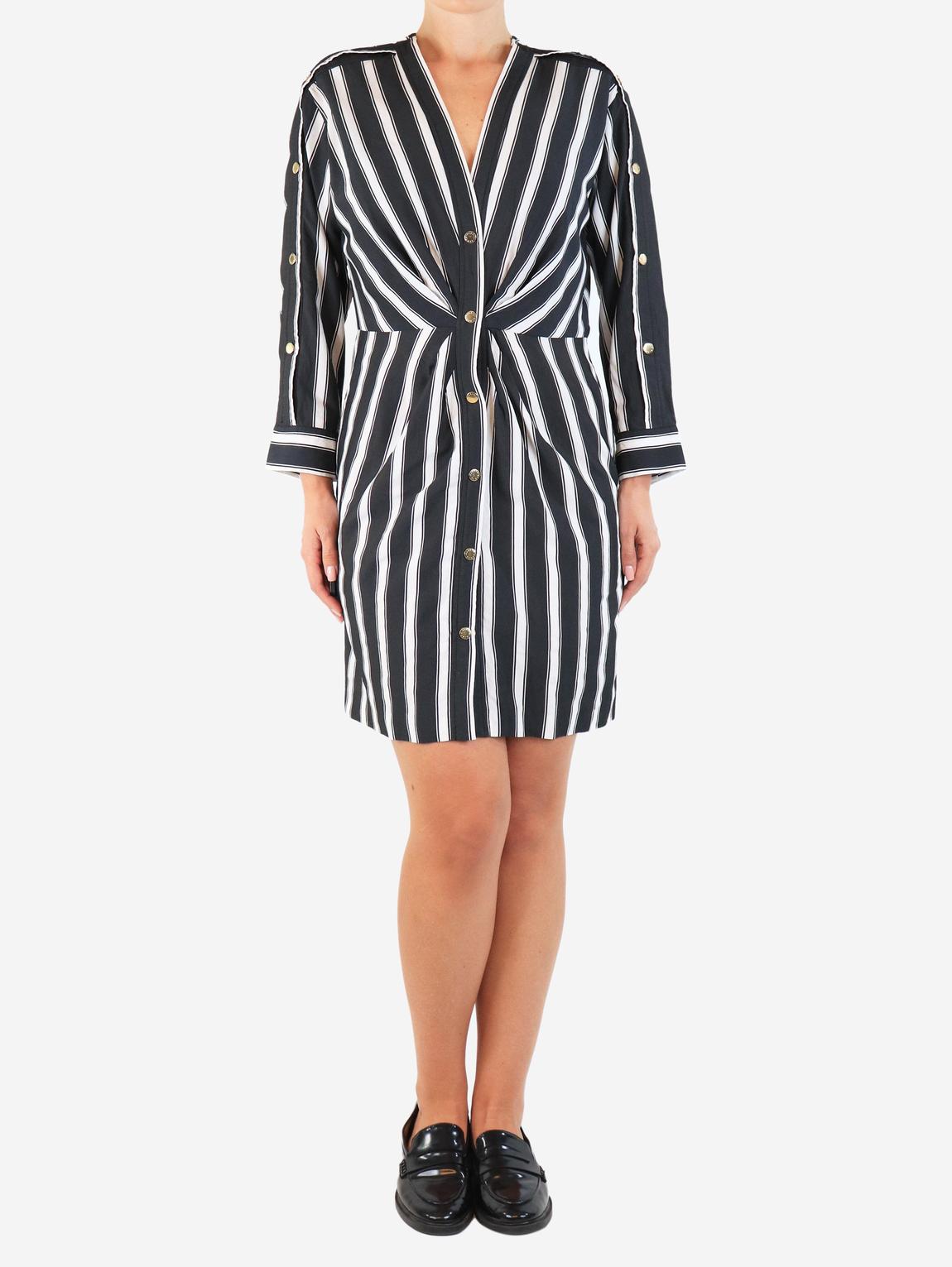 Black and white striped shirt dress main product photo