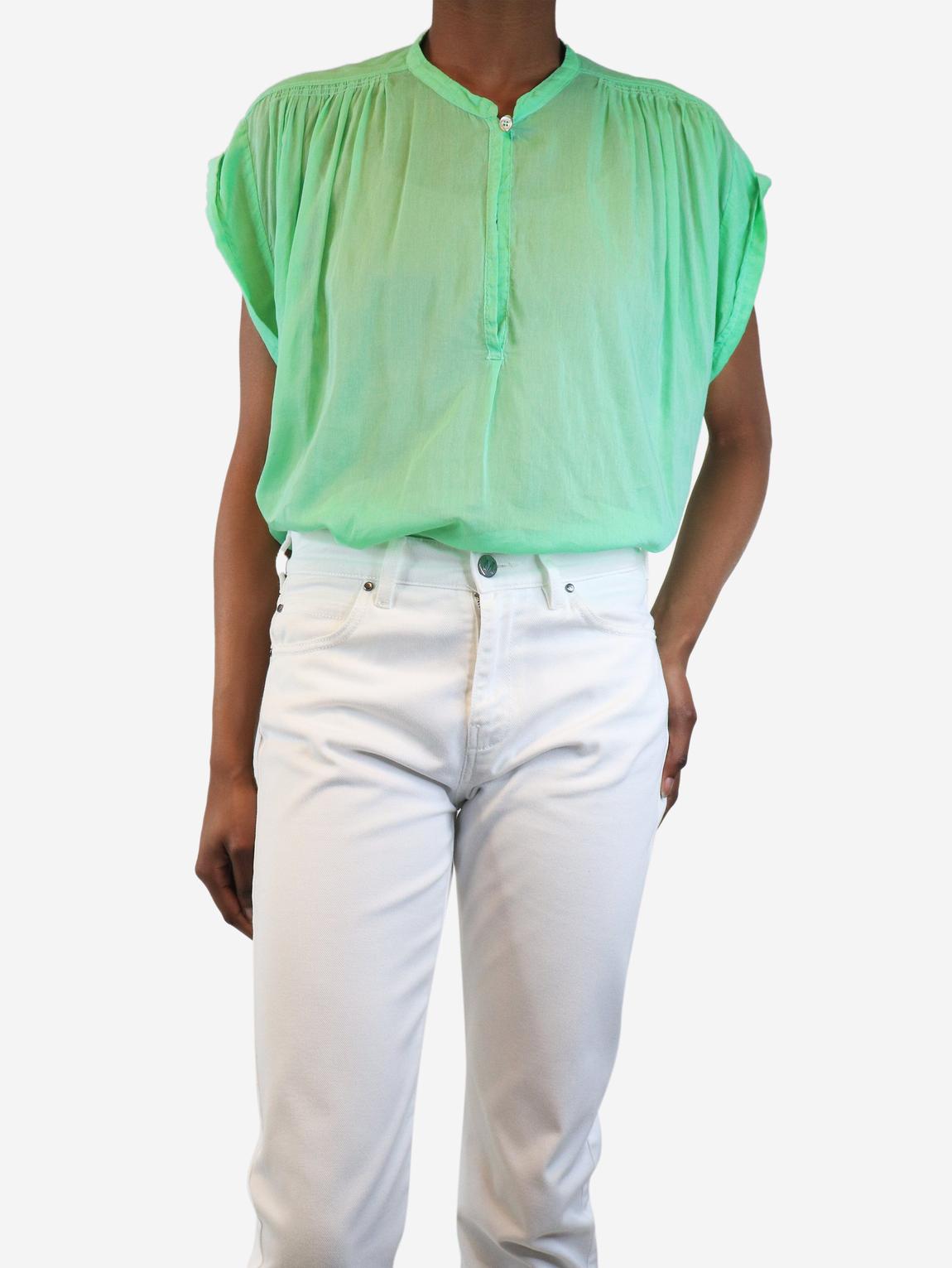 Green sheer blouse main product photo