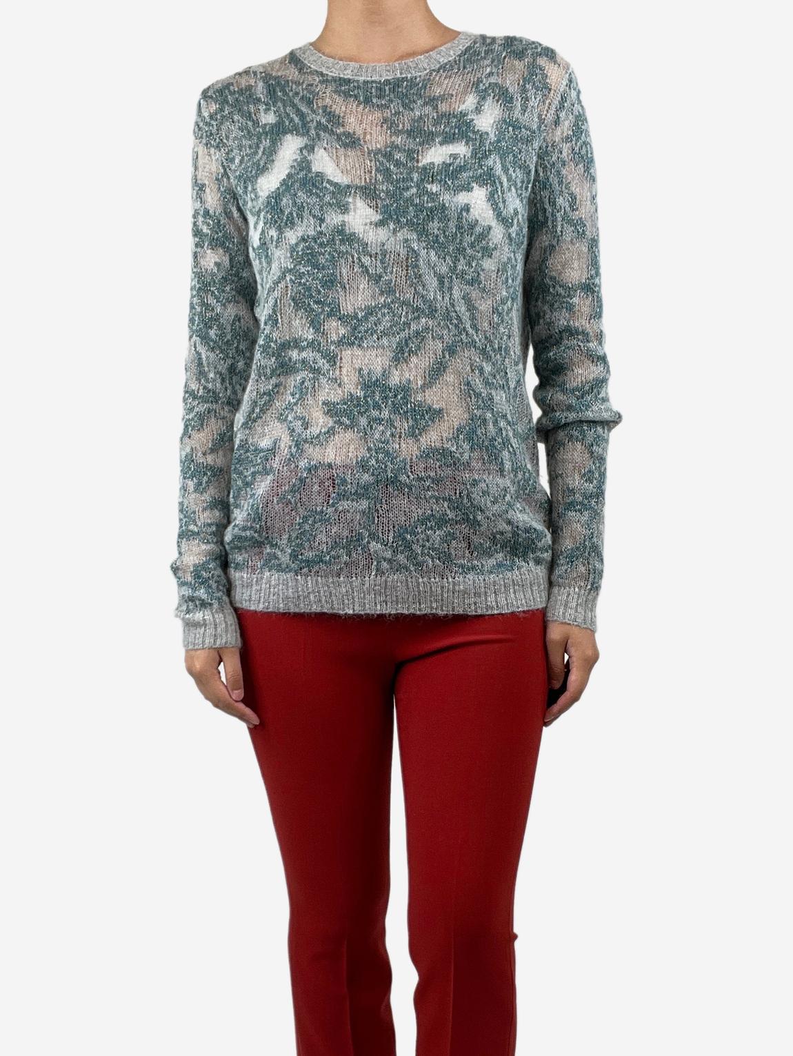 Blue sheer patterned jumper main product photo