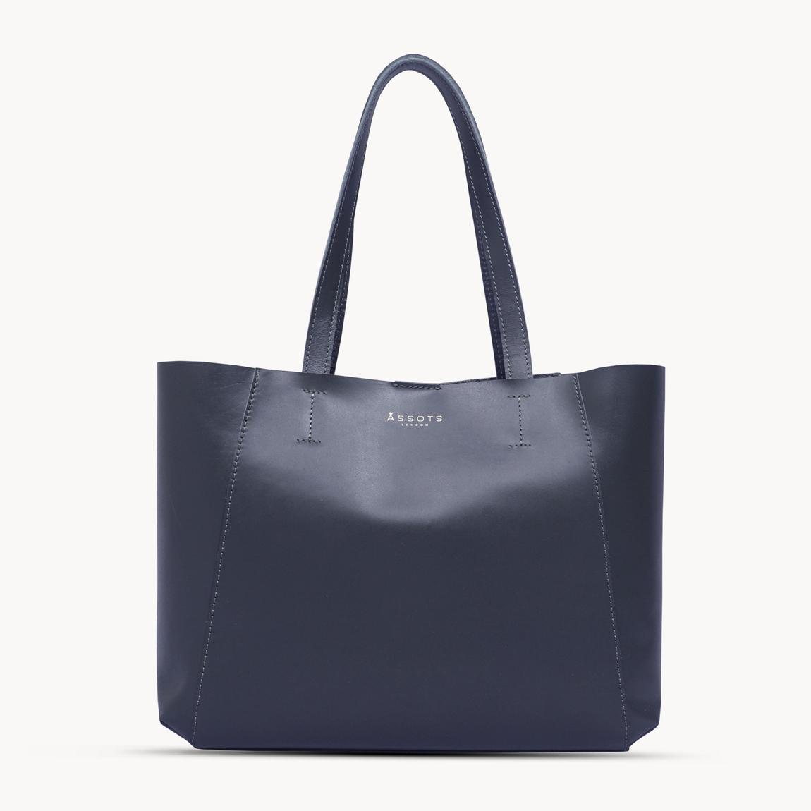 ADELA' Smooth Real Leather Unlined Designer Tote Bag main product photo
