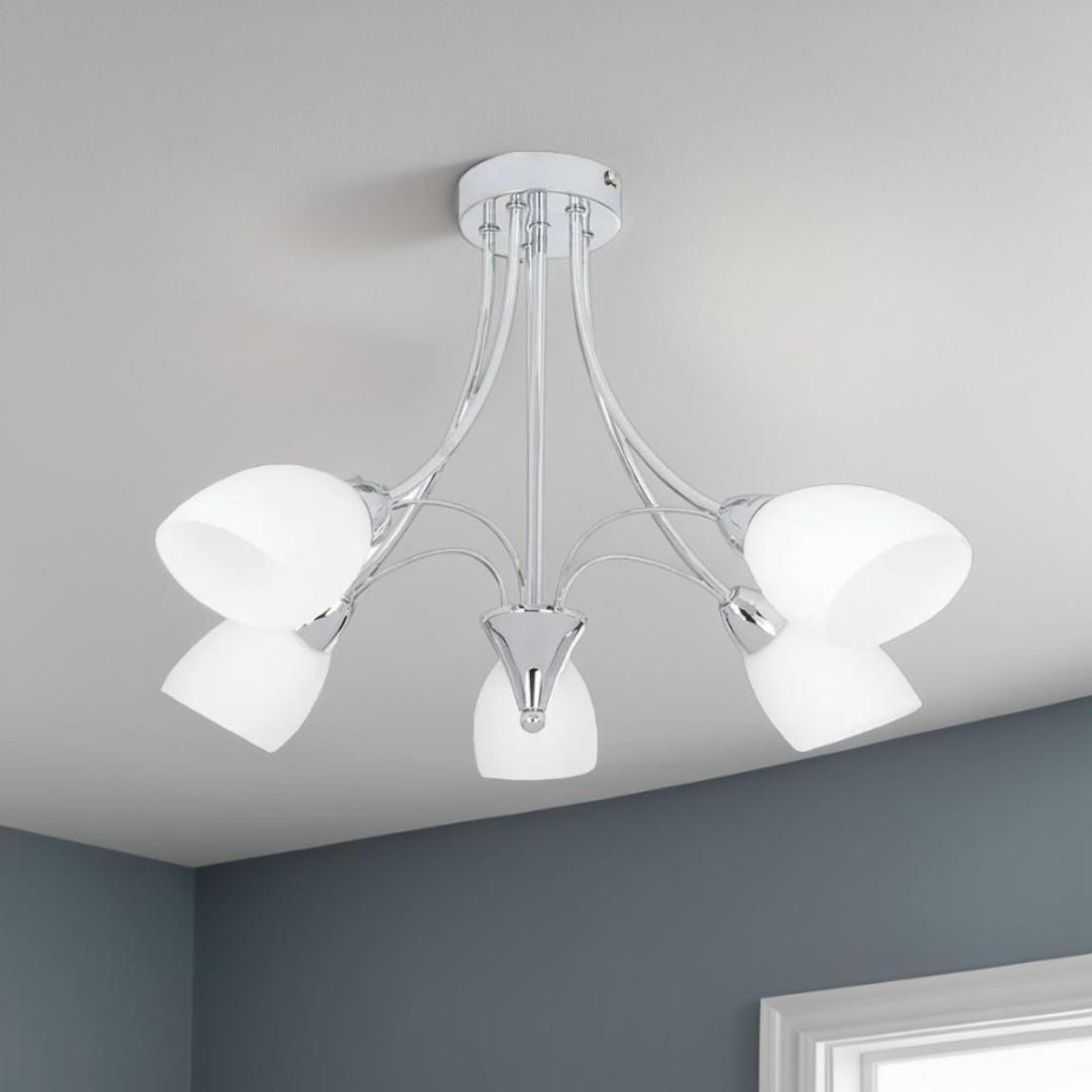 Oxford 5 Light Semi Flush Ceiling Light Polished Chrome main product photo