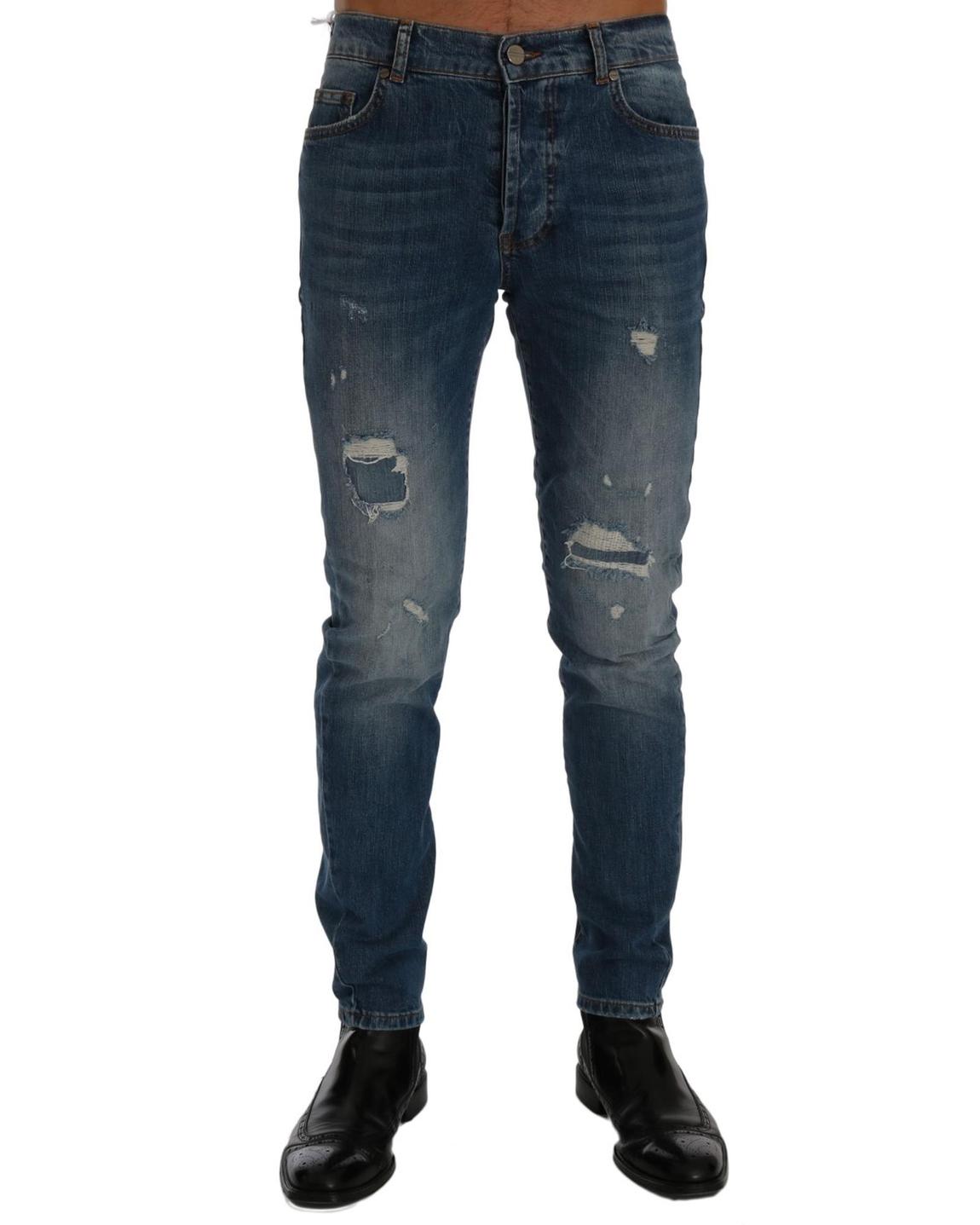 Ripped SlimFit Jeans - Blue Pants main product photo