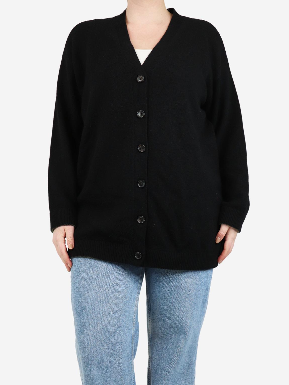 Black cashmere cardigan main product photo