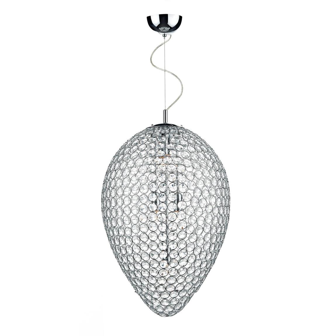 Frost 5 Light Pendant Polished Chrome and Clear Faceted Crystal main product photo