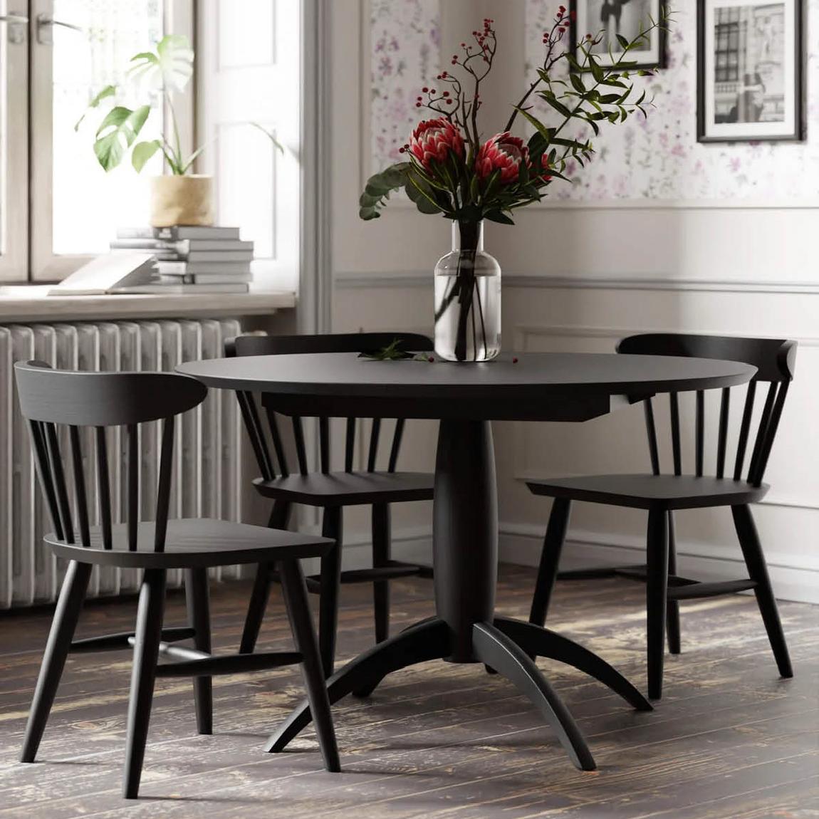 Brecon Black Extending Round Dining Table main product photo