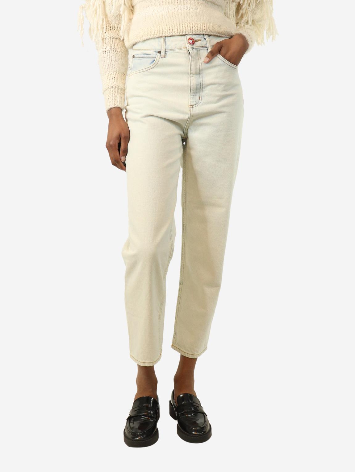 Blue bleached relaxed-fit jeans main product photo