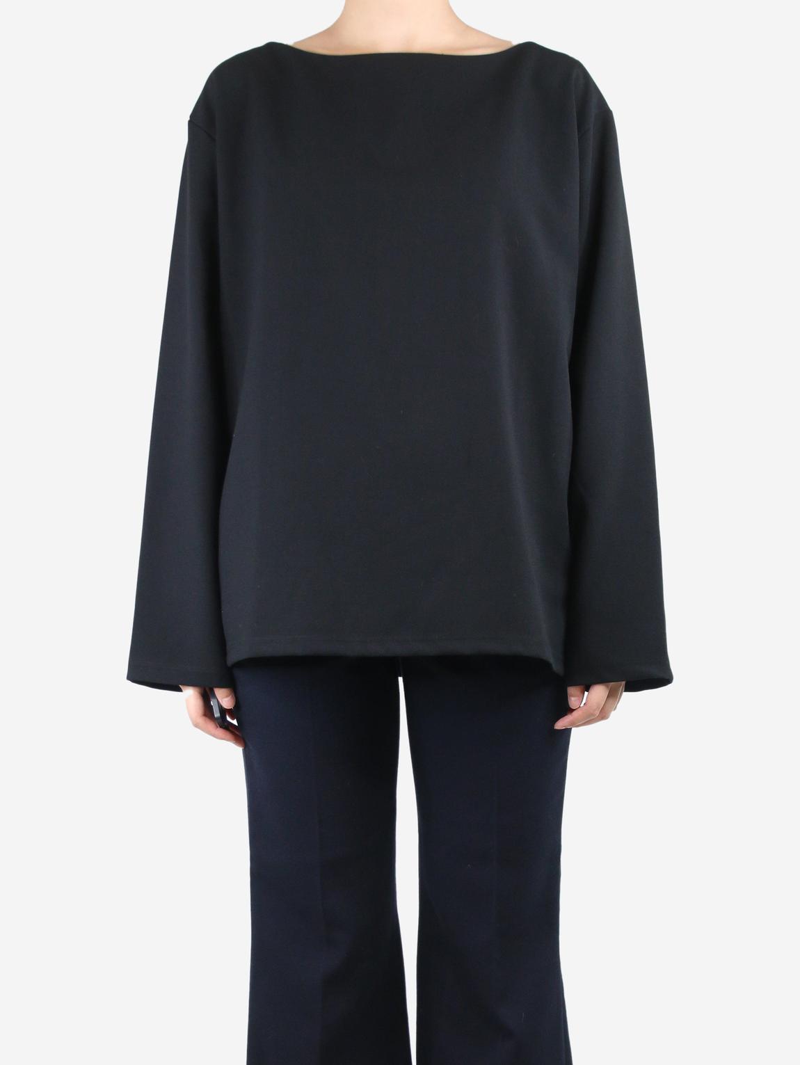 Black wide-neck top main product photo