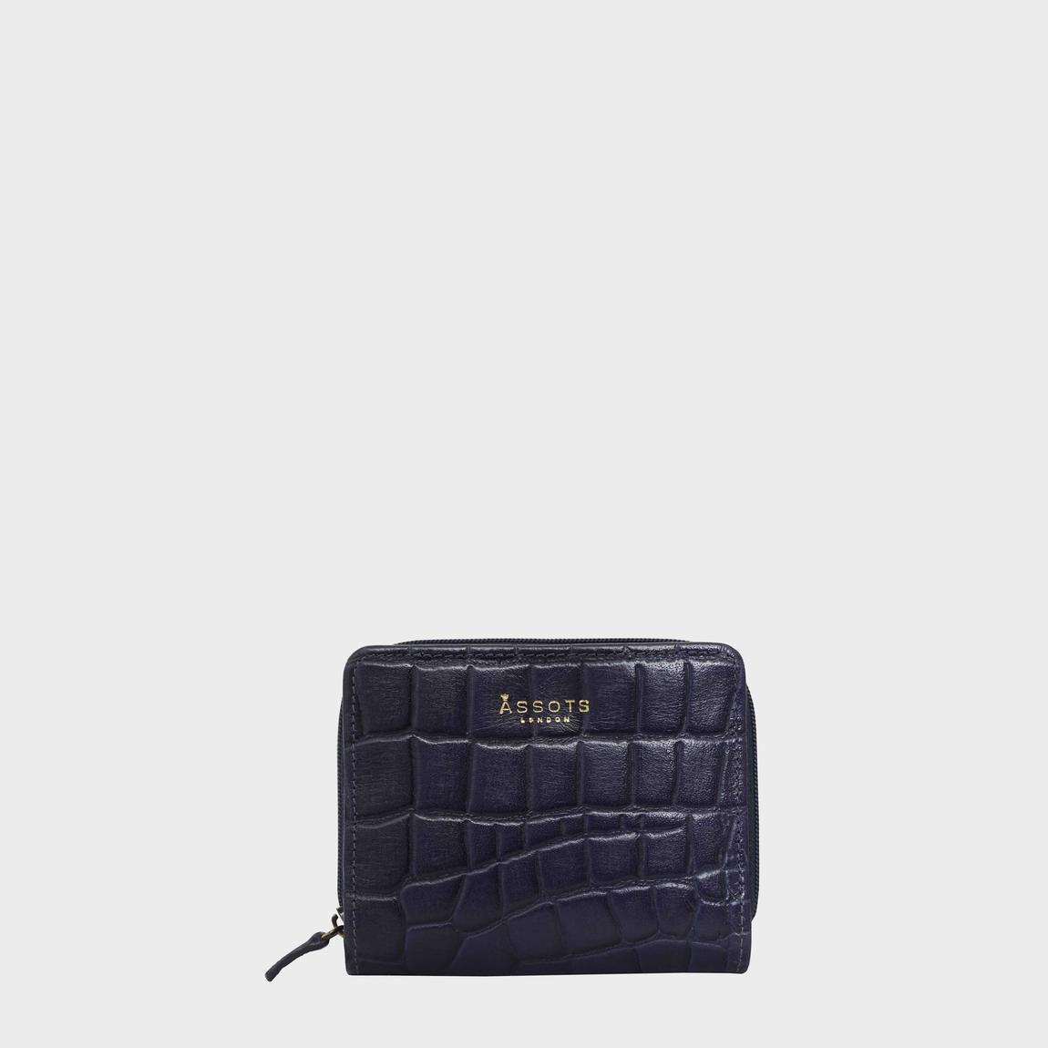 'JOLLY' Croc Real Leather Designer Zip-Top Wallet Purse main product photo