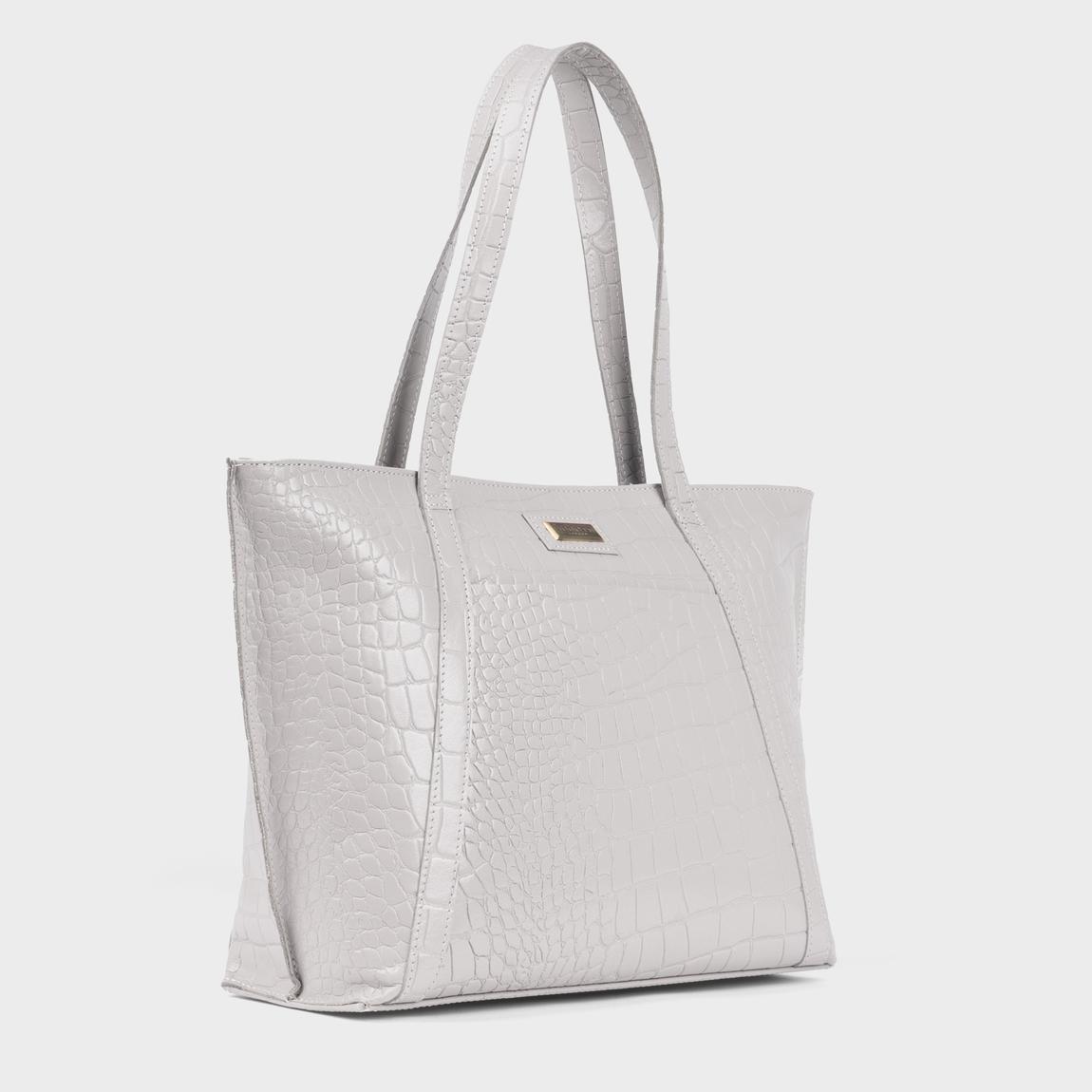 AGNES' Croc Embossed Real Leather Designer Tote Bag main product photo