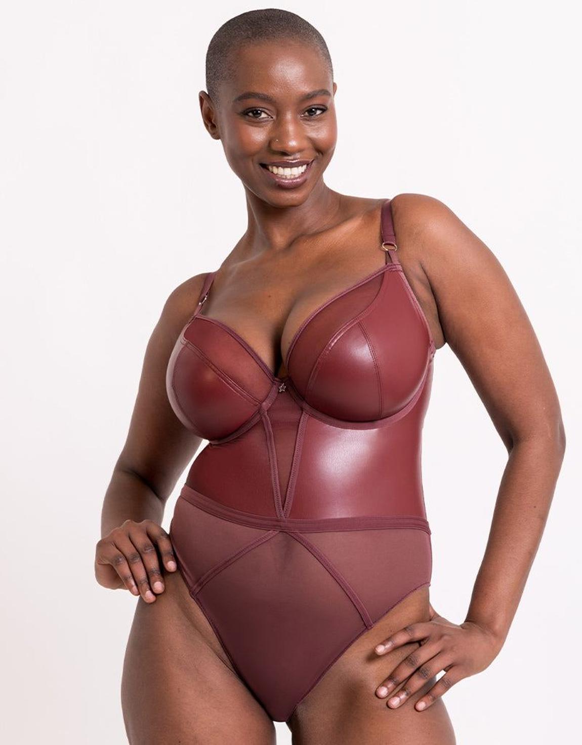 Curvy Kate Lucky Star Plunge Body Oxblood main product photo