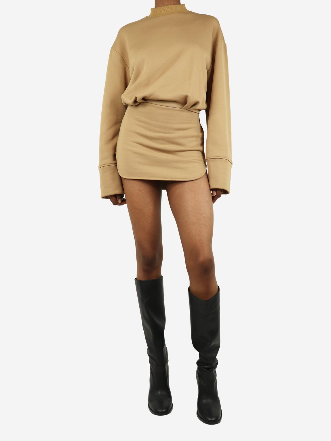 Camel high-neck jumper dress main product photo