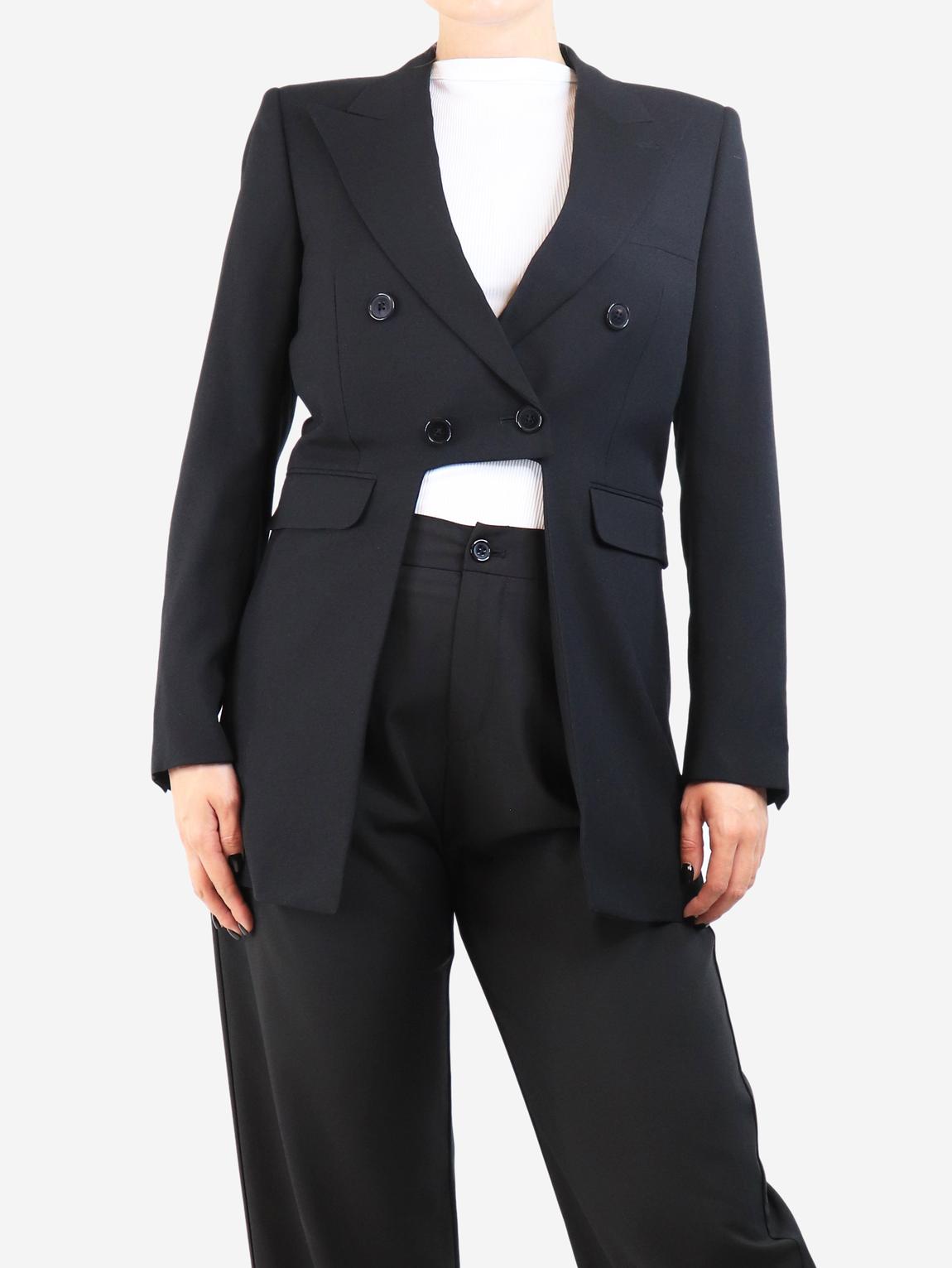Black double-breasted tuxedo jacket main product photo
