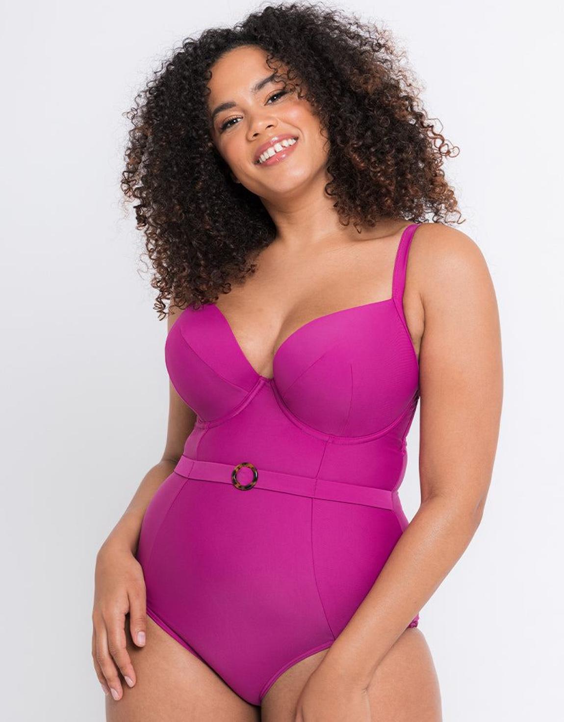 Curvy Kate Retro Sun Padded Plunge Swimsuit Orchid main product photo